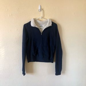 HOLLISTER NAVY QUARTER ZIP